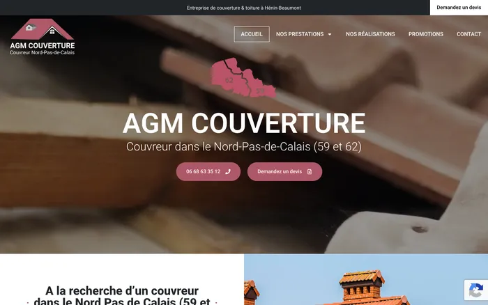 Page d'accueil du site d'AGM Couverture