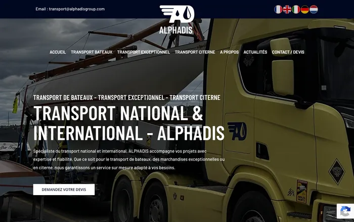 Page d'accueil du site d'Alphadis