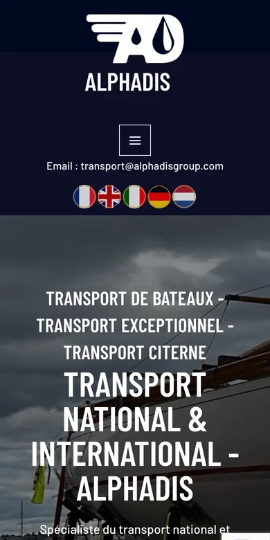 Le site d'Alphadis sur téléphone