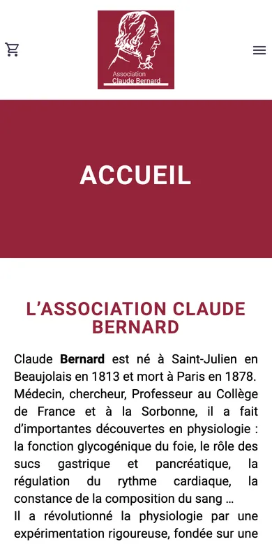 Le site de l'Association Claude Bernard sur téléphone