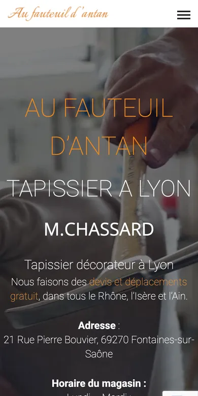 Le site Au Fauteuil d'Antan sur téléphone