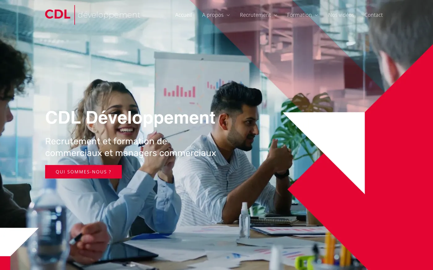 Page d'accueil du site de CDL Développement sur ordinateur
