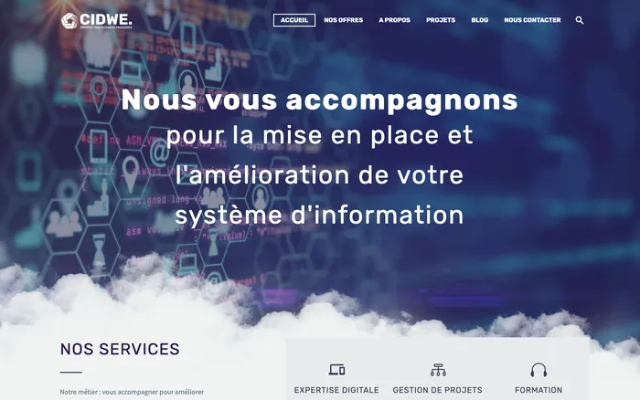 Page d'accueil du site de CIDWE