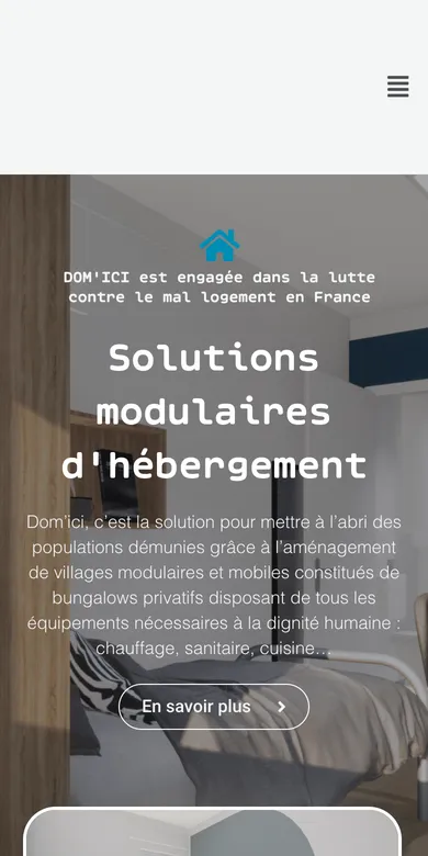 Le site de Dom'ici sur téléphone