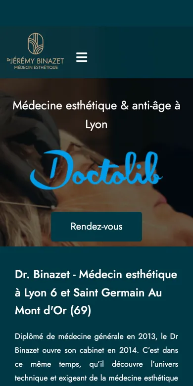 Le site de Dr Jérémy Binazet sur téléphone