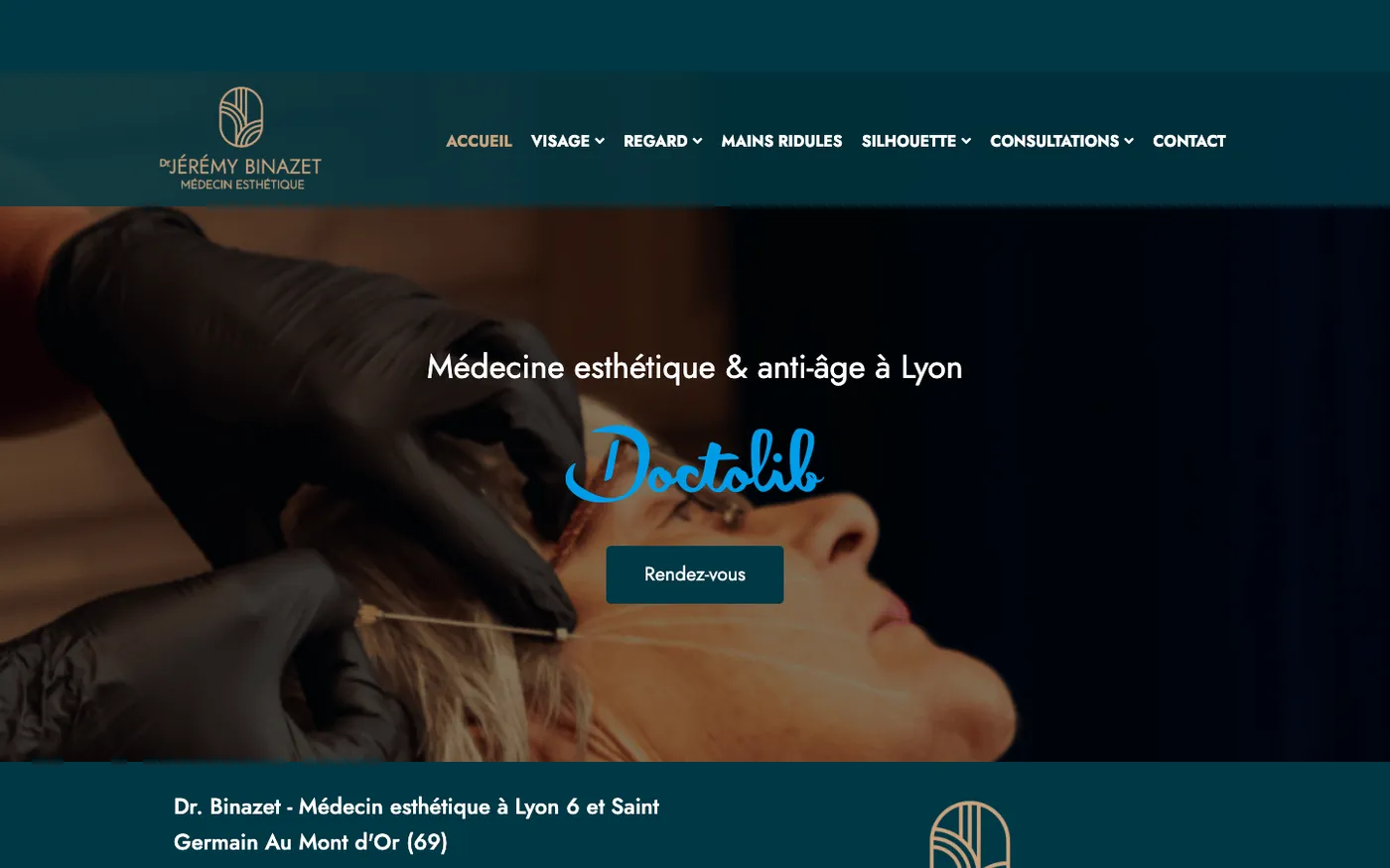 Page d'accueil du site de Dr Jérémy Binazet sur ordinateur
