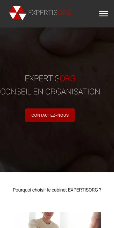Le site d'Expertiso sur téléphone