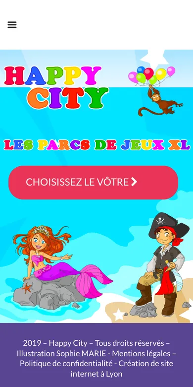Le site de Happy City sur téléphone