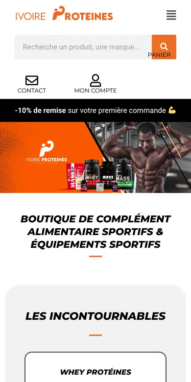 Le site d'Ivoire Protéines sur téléphone