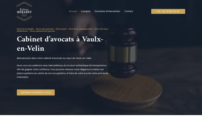 Page d'accueil du site de Kahina Merabet