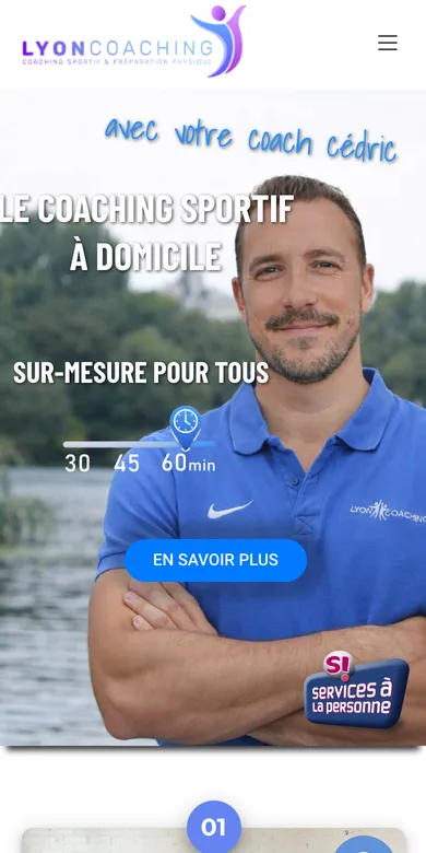Le site de Lyon Coaching sur téléphone