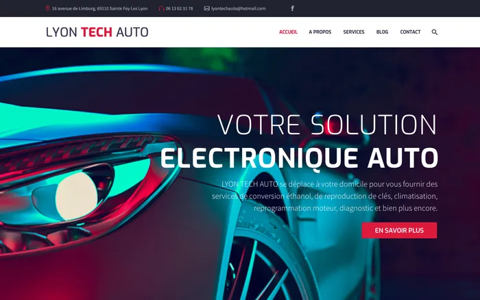 Page d'accueil du site de Lyon Tech Auto