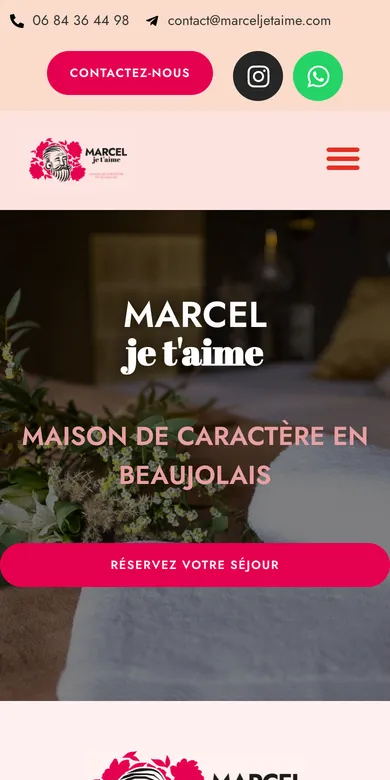Le site de Marcel je t'aime sur téléphone
