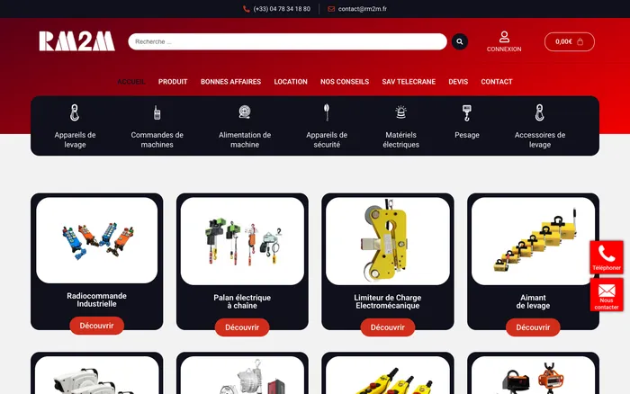 Page d'accueil du site de RM2M