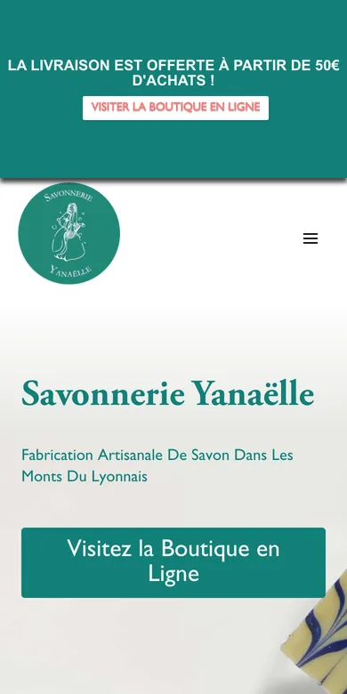Le site de Savonnerie Yanaëlle sur téléphone