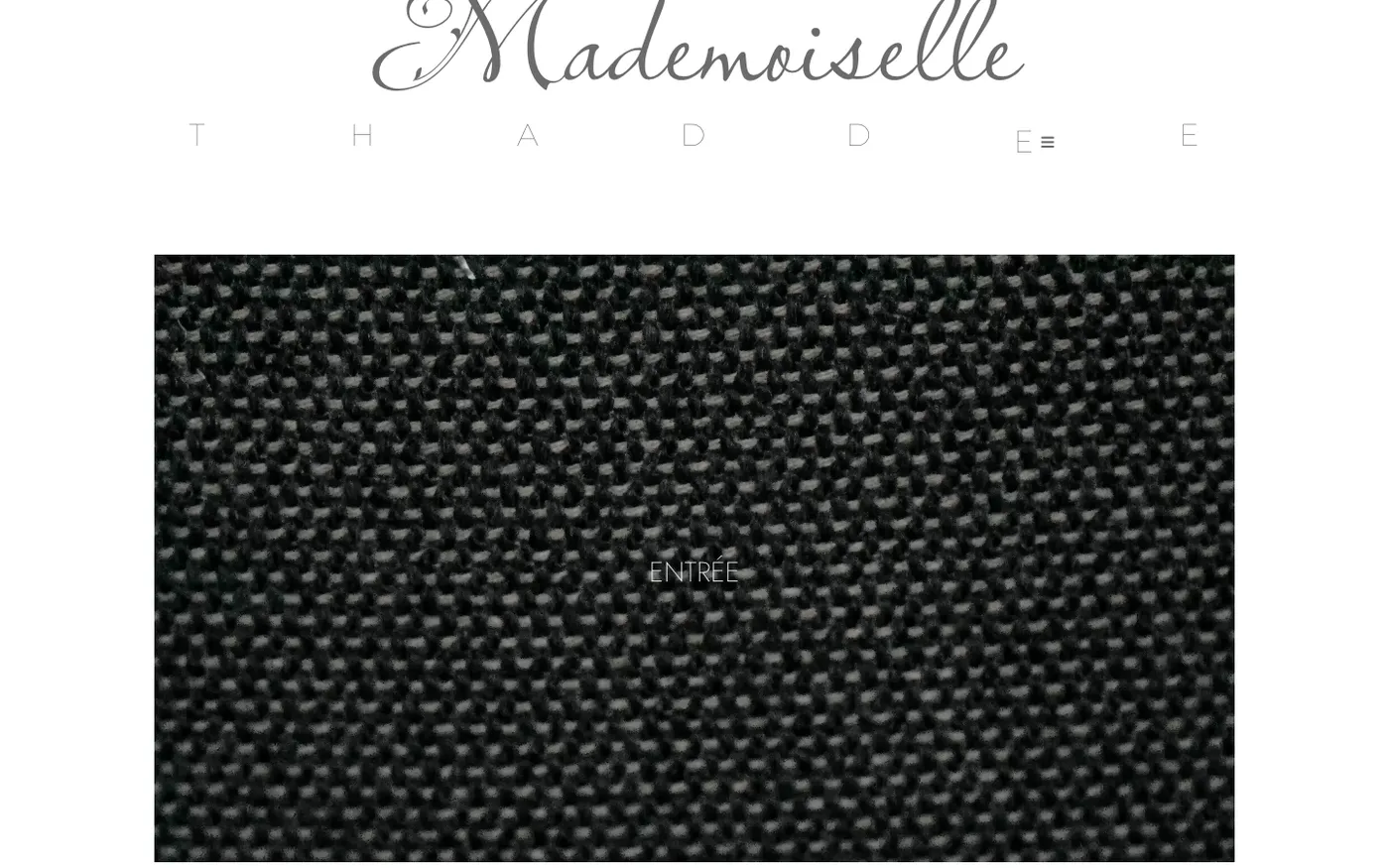 Page d'accueil du site de Mademoiselle Thaddée sur ordinateur