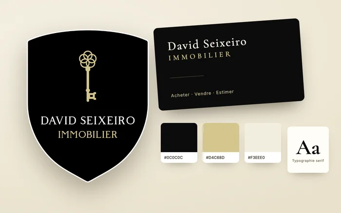 Logo de David Seixeiro Immobilier créé par DIGICOM-IT, avec sa palette de couleurs et sa typographie