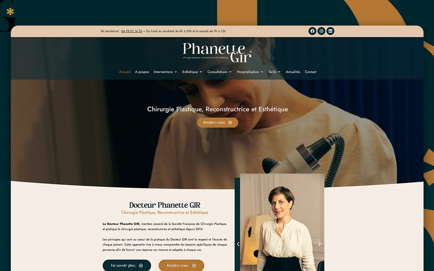 Page d'accueil du site de Dr Phanette Gir sur ordinateur