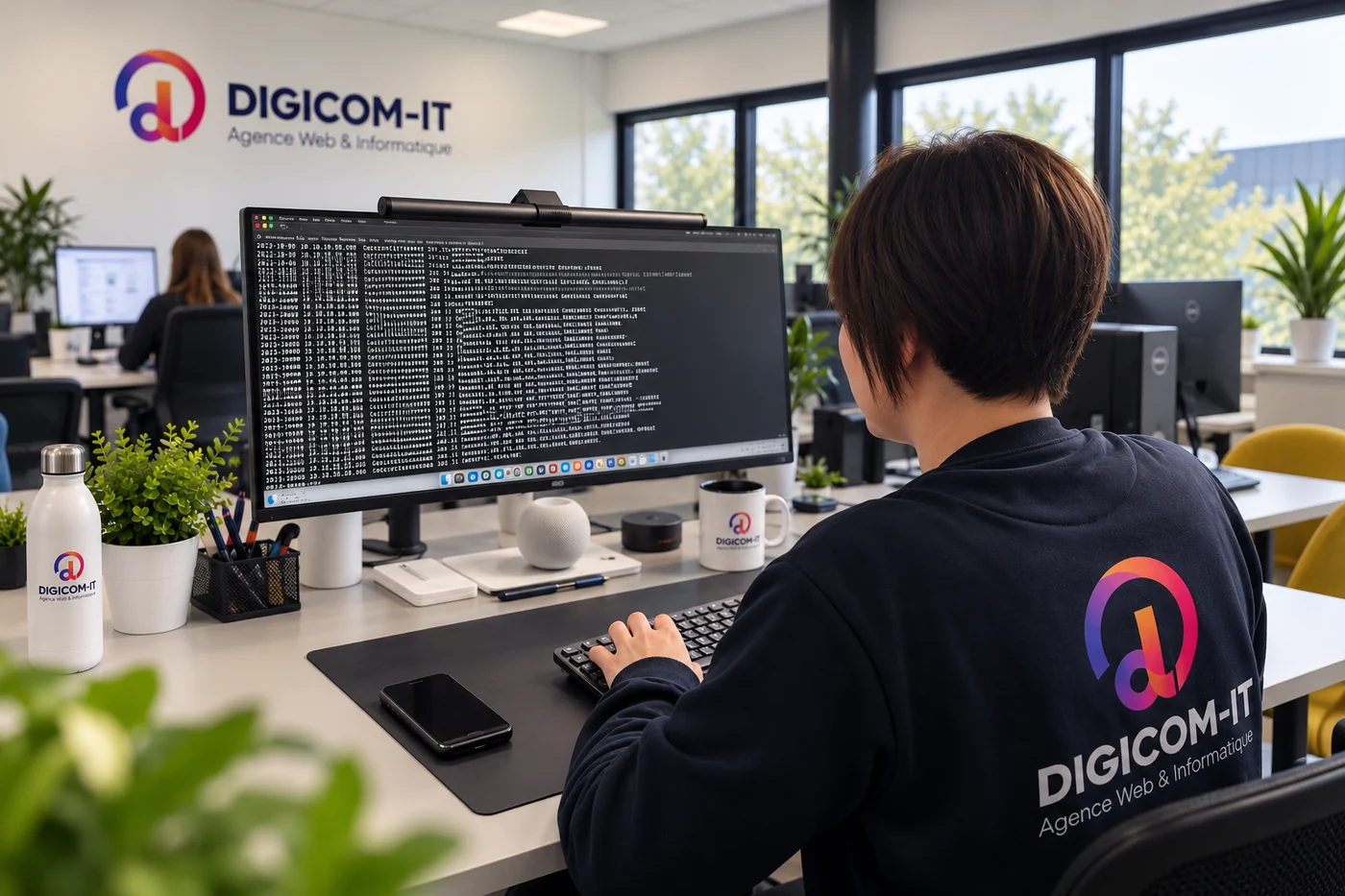 Supervision d'une infrastructure informatique cliente depuis l'open space de DIGICOM-IT